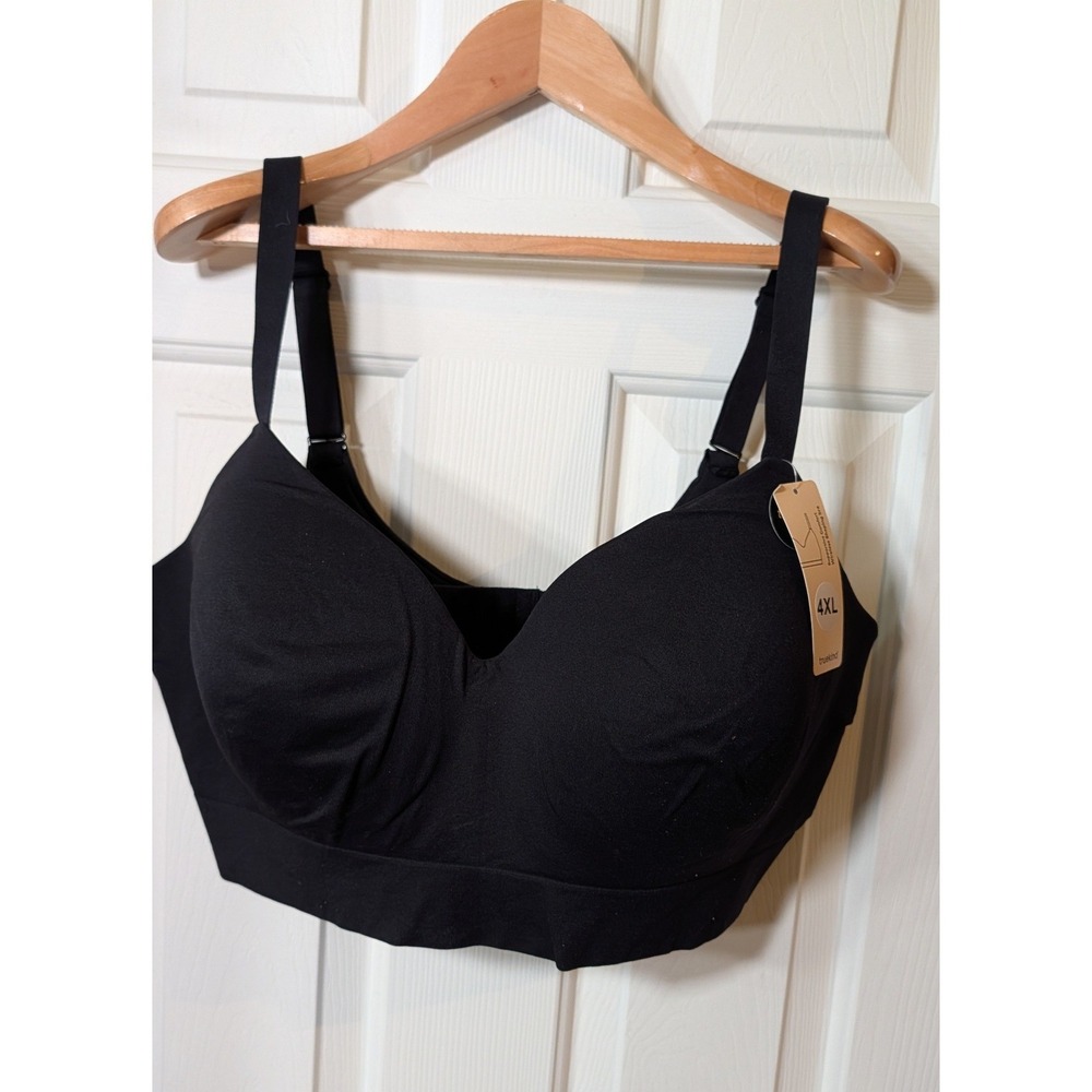 Truekind Supportive Comfort Wireless Shaping Bra Black 4XL New With Tags